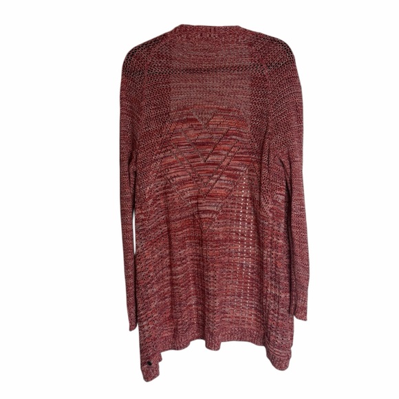 Roxy Space Dyed Open Knit Cardigan Pink Orange Boho Beach Sweater M Festival Y2K - Picture 3 of 9